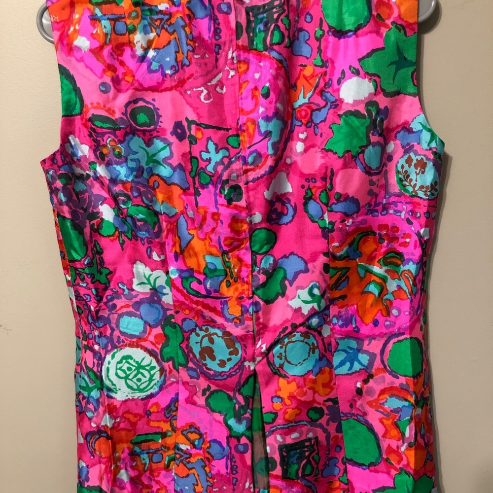 Vintage silk silk shell, GORGEOUS print! - Picture 2 of 6